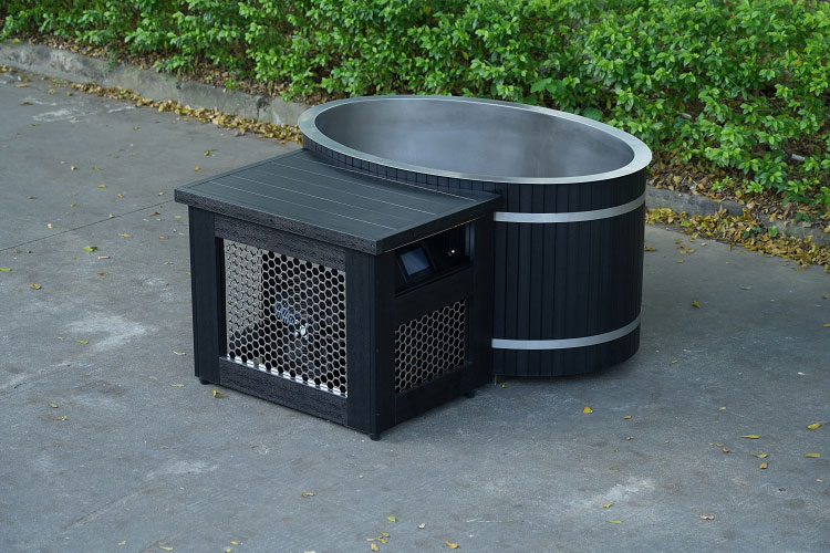 Oval Cold Plunge with Stainless-Steel Tub